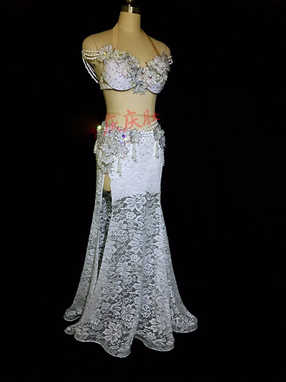 Роскошный бюстгальтер для танца живота + длинная юбка девочек BellyDance Set Костюм