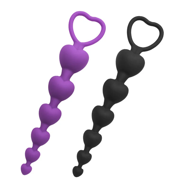 Heart-Shaped Anal Beads Silicone Butt Plug Vaginal Balls Prostate Massager Pull G Spot Stimulate Sex |