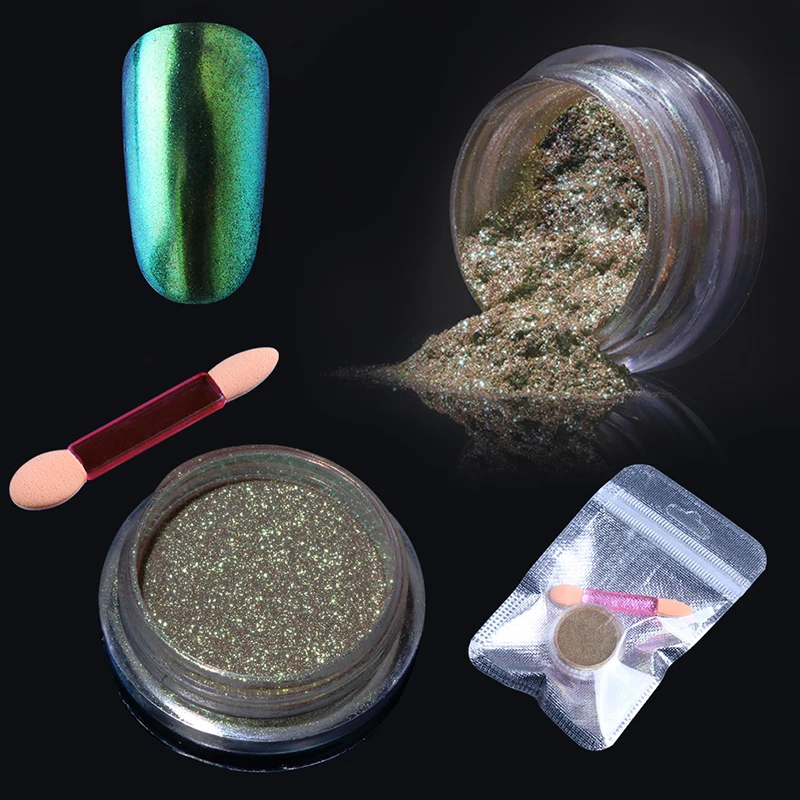 HNM волшебное зеркало хром блестящий порошок металлический для ногтей Spangles