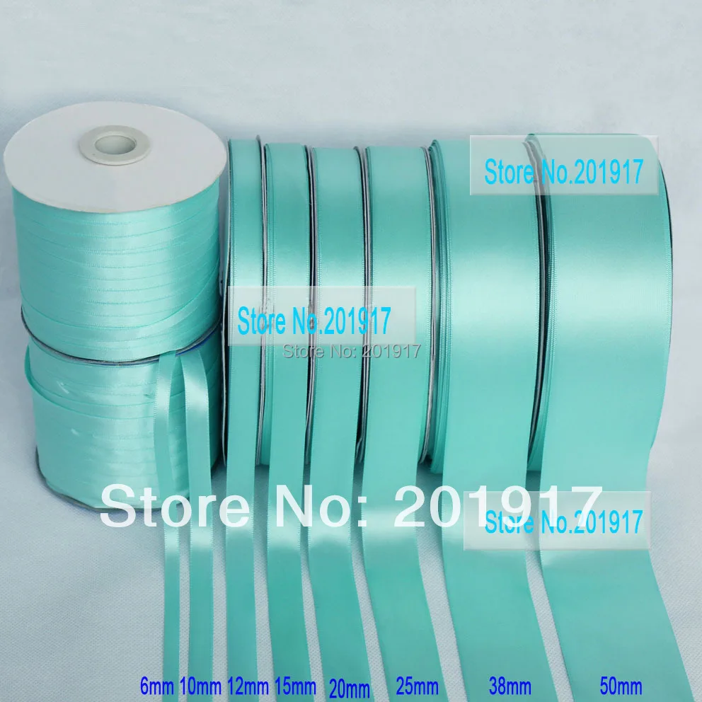10mmTiffany Blue Solid Color Matte Polyester Satin Ribbon Rope Wedding Party Hairbow Decoration Gift  Ribbon Cord, 100yds/Roll