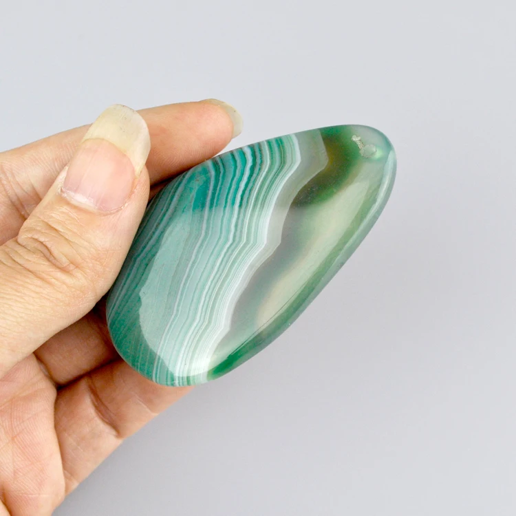 Бусины из натурального камня овальной формы в полоску для изготовления