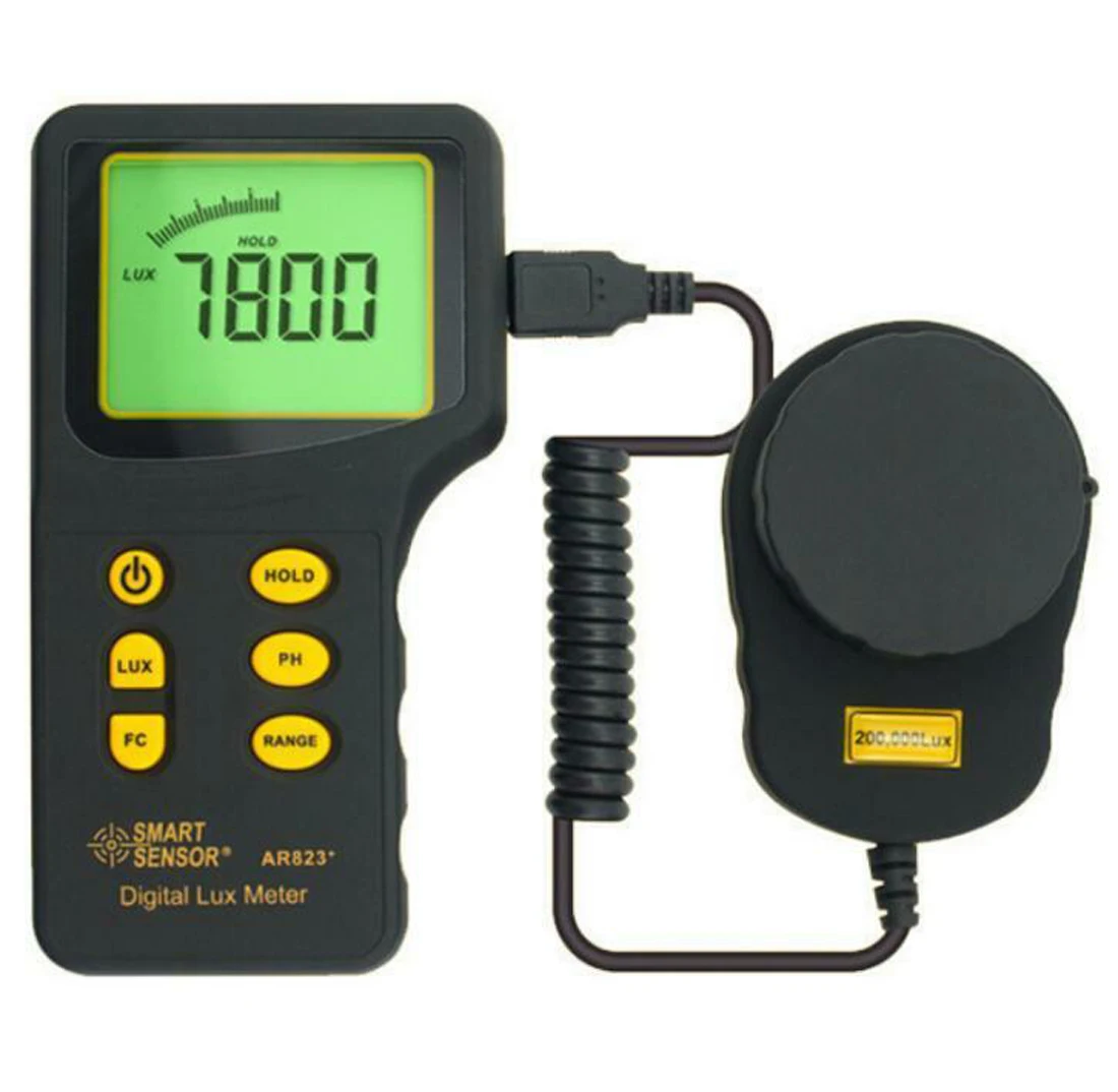 

Digital Lux Meter Luxmeter Measuring Range 1~200.000 lux Light Illuminometer Photometer Lux/FC