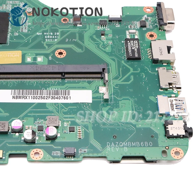 NOKOTION материнская плата для ноутбука acer aspire E5-411 E5-411G основная плата DAZQMBMB6B0 NBMRX11002 NB. MRX11.002 DDR3