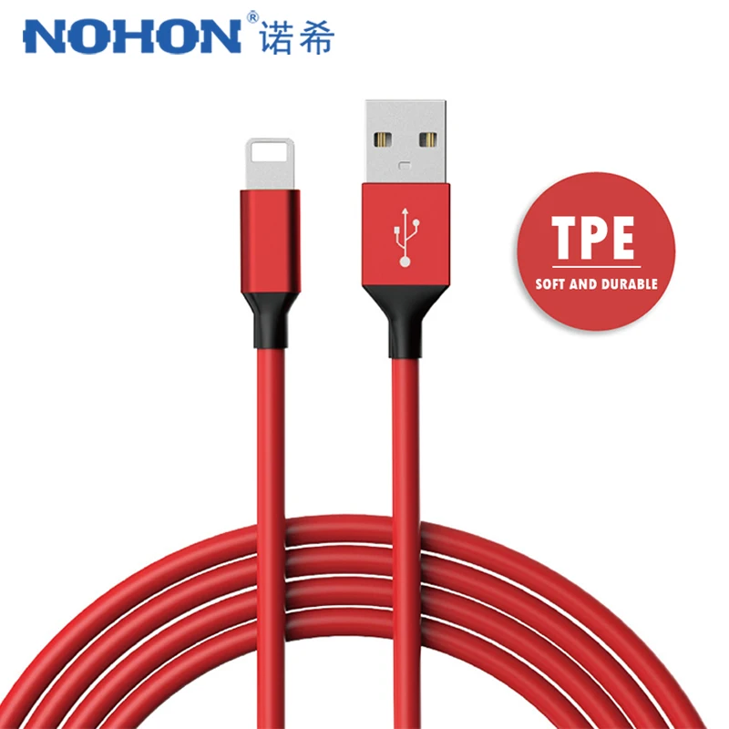 NOHON TPE быстрое зарядное устройство кабель синхронизации данных для iPhone X XS MAX XR 8 7 6