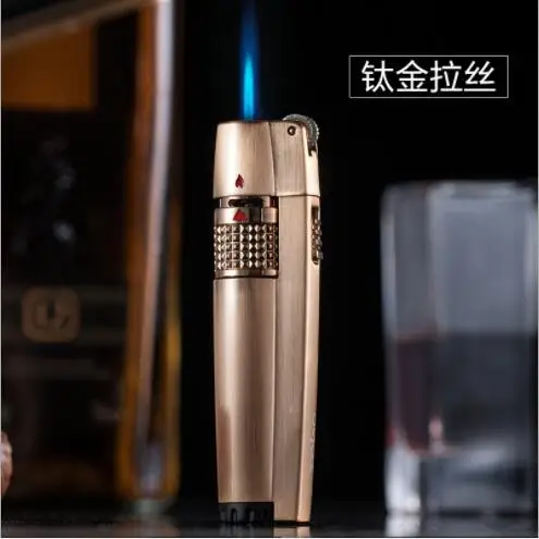 Оригинальная упаковочная Зажигалка zobo blue jet, ветрозащитная газовая надувная Зажигалка прямого огня, металлическая шлифовальная Зажигалка для сигар