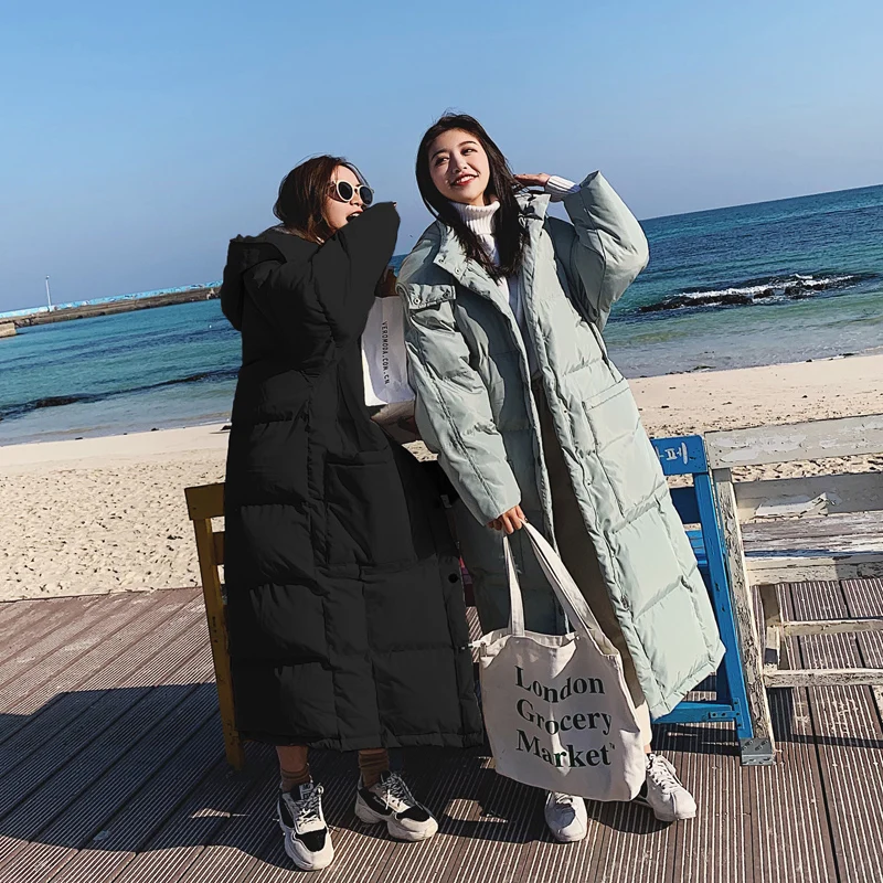 2019 длинная пуховая хлопковая куртка пальто Зимние новые пуховые парки женские