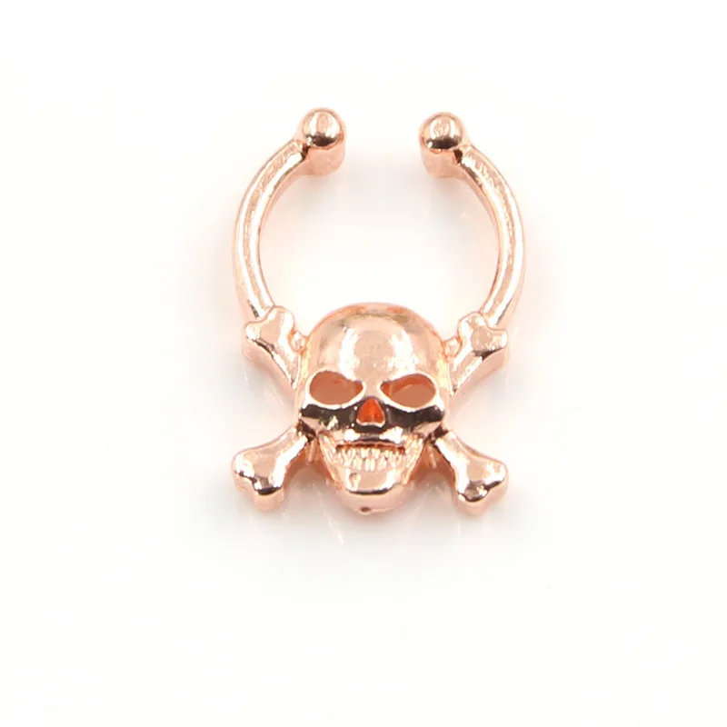 Body Jewelry Real 2019 New Wholesale Skull Alloy Nose Clip 3pcs/lot Fake Septum Piercing Hoop Ring Gift For Women - купить по