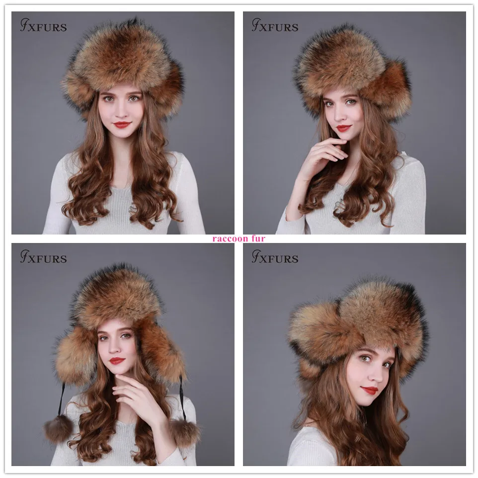 FXFURS лучший рождественский подарок! Новое поступление, зимняя модная женская шапка из натурального Лисьего меха, русская теплая меховая шапка Leifeng, 13 цветов