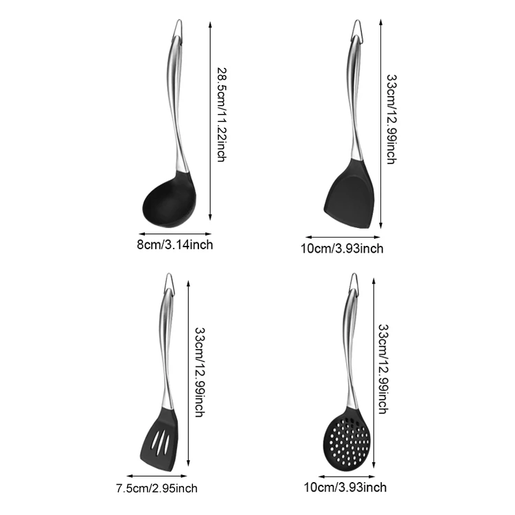 Silicone kitchen Cooking Tools Spatula Heat-resistant Soup Spoon Non-stick Utensils Cooking Shovel Baking Gadgets Accessories
