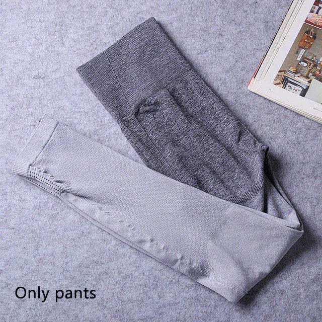 Gray Pants 2 шт. женский бесшовный Омбре спортивный комплект Женская градиентная Экипировка для йоги наборы спортивной одежды для женщин s упражнения Спортивная одежда спортивный костюм - Цвет: Gray Pants