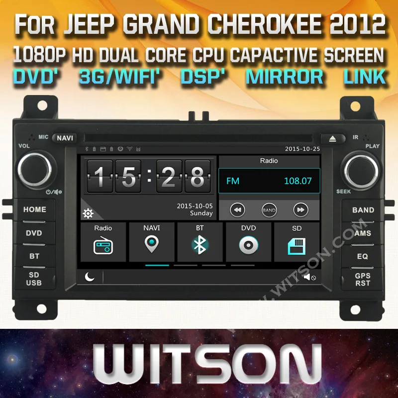 Автомобильный DVD GPS WITSON для JEEP GRAND CHEROKEE 2012 с пленным экраном 1080P DSP Wi Fi 3G DVR хороший
