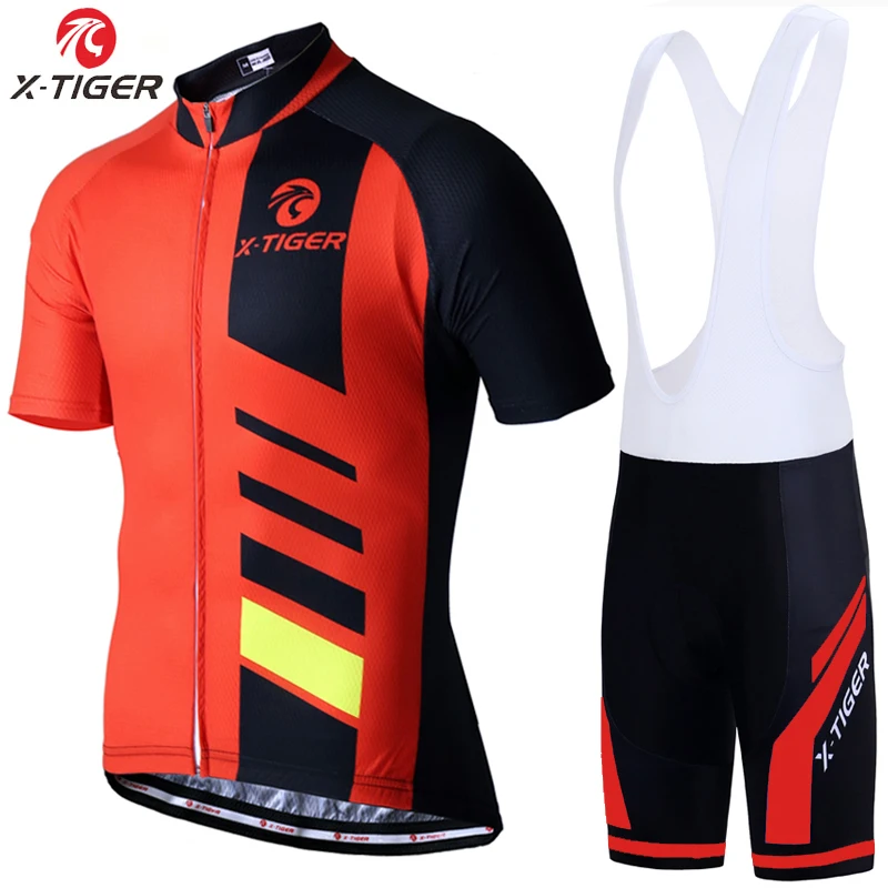 Jersey and Bib Pant X-Tiger с коротким рукавом, большой комплект для велоспорта, одежда для велоспорта, велосипедная одежда, комплект из майки для велоспорта, спортивная одежда для велосипеда - Цвет: Jersey and Bib Pant