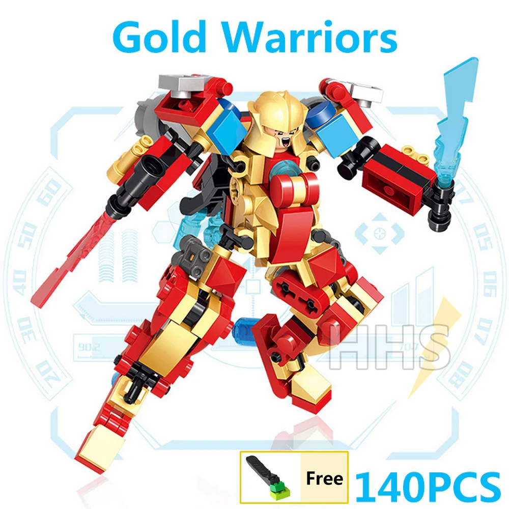 6 шт./компл. строительных блоков игрушки Кирпичи MOC Мощность Броня роботы с