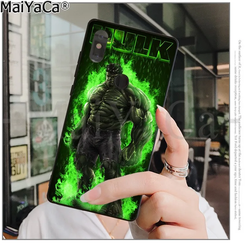 MaiYaCa герои Marvel Hulk ТПУ черный чехол для телефона оболочка для Xiao mi Red mi 5 5Plus Note4 4X Note5 6A mi 6 mi x2 mi x2S