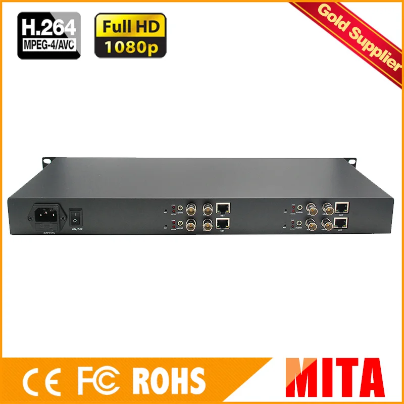 Full HD 4K H.265 HEVC AVC 1U 4 Channels SDI encoder for IP stream with HTTP RTSP RTMP HLS |