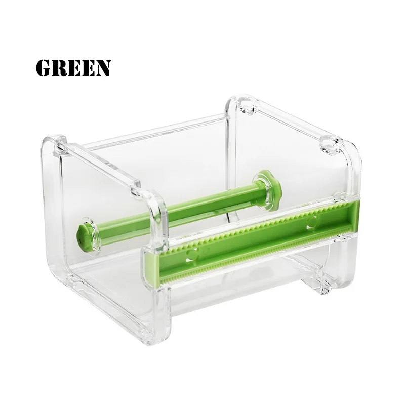 Green 1 шт., новинка, Настольный диспенсер для ленты Васи, универсальный нож, диспенсер для резки клейкой ленты, держатель для клейкой ленты, школьные офисные принадлежности - Цвет: Green