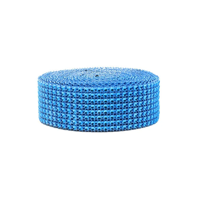 blue 2 ярда 4 см блестящая Алмазная сетка, лента, Серебряные стразы, сетка в рулоне, вечерние украшения для дома, акриловая лента со стразами, ручная работа - Цвет: blue