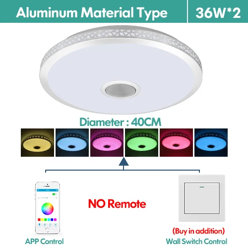 RGB-BT-APP-40cm Современный bluetooth-динамик, потолочный светильник, пульт дистанционного управления, RGB светодиодный, с регулируемой яркостью, музыкальный, для спальни, умный светильник для гостиной, светильник - Цвет корпуса: RGB-BT-APP-40cm