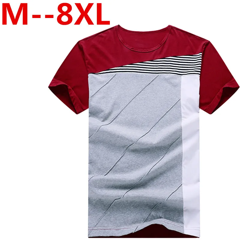 10XL 9XL 8XL 6x Для мужчин футболка Летняя с короткими рукавами полосатый о Средства