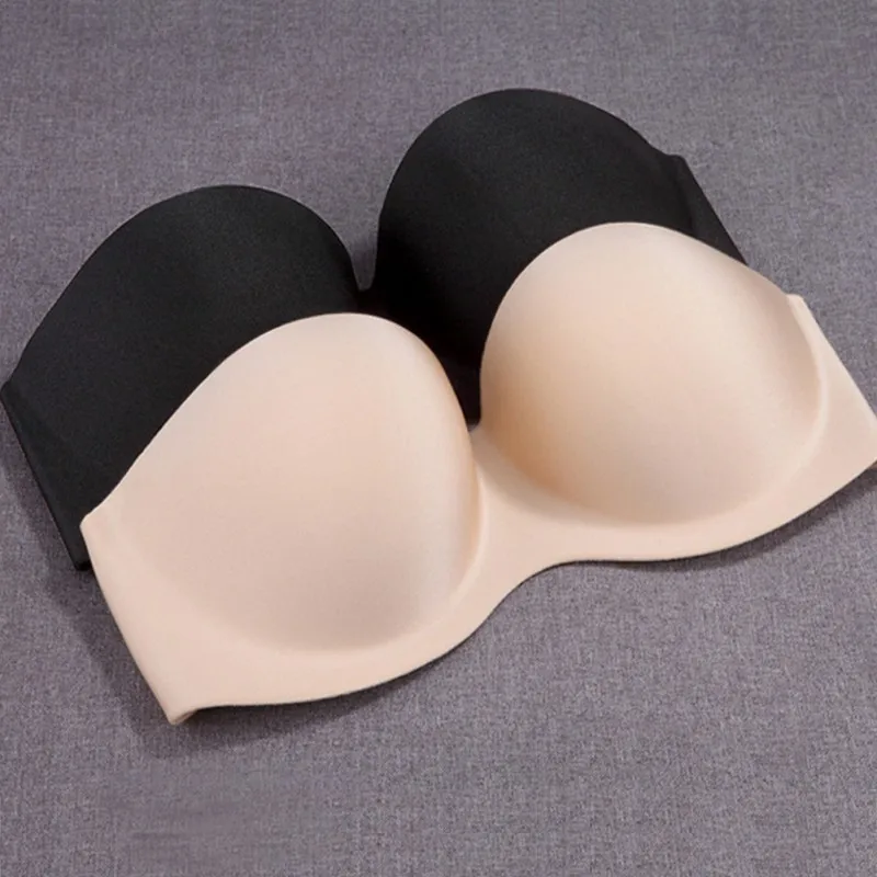 Strapless Bras Invisible Push Up Bra Formal Dress Wedding/Evening Sticky Back Closure One-Piece Brassiere Half Cup Plunge | Женская