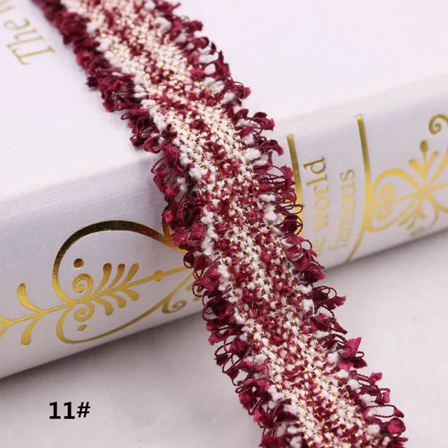Jujube Red 1 ярд винтажная нейлоновая вышитая лента с кисточками, кружевная отделка, ручная работа, сделай сам, костюм, платье, швейные принадлежности, ремесло для заколки для волос - Цвет: Jujube Red