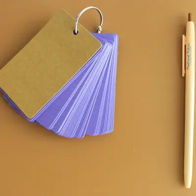 Переплетное кольцо Easy Flip Flash Cards Index Card, 50 нелинованных пустых белых страниц, 2 пачки(фиолетовый