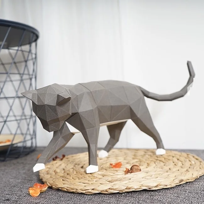 same as the picture Прекрасный кот бумага 3D DIY материал ручной работы творческий домашний стол Декор реквизит#1156 ручной работы милые геометрические бумажные фигурки - Цвет: same as the picture