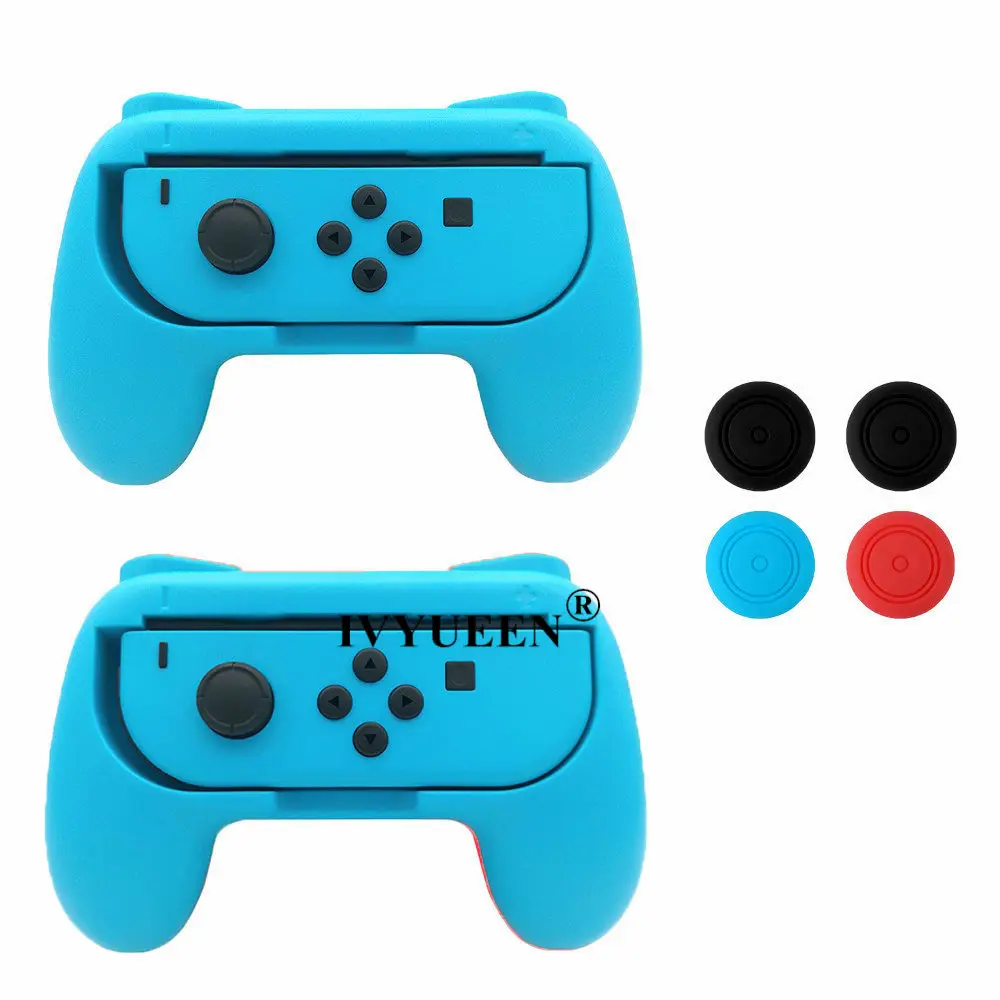 2 Blue Grips IVYUEEN 2 шт Обновление версии контроллер ручки для пульта Nintendo NS NX Joy-Con консоль Joy Cons держатель-синий/зеленый - Цвет: 2 Blue Grips