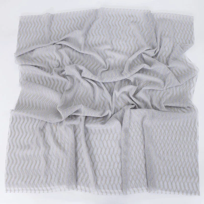 Сплошной цвет жатый хиджаб шарф плиссированные кешью платки с кружевом