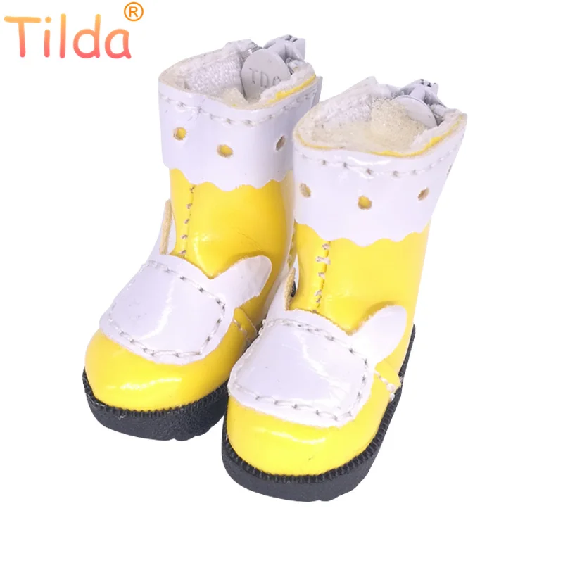 Tilda 1/6, кукольные сапоги, обувь для куклы Blythe BJD, милый кавайный мини зимний стиль, кожаная обувь, аксессуары для куклы blyth, игрушки