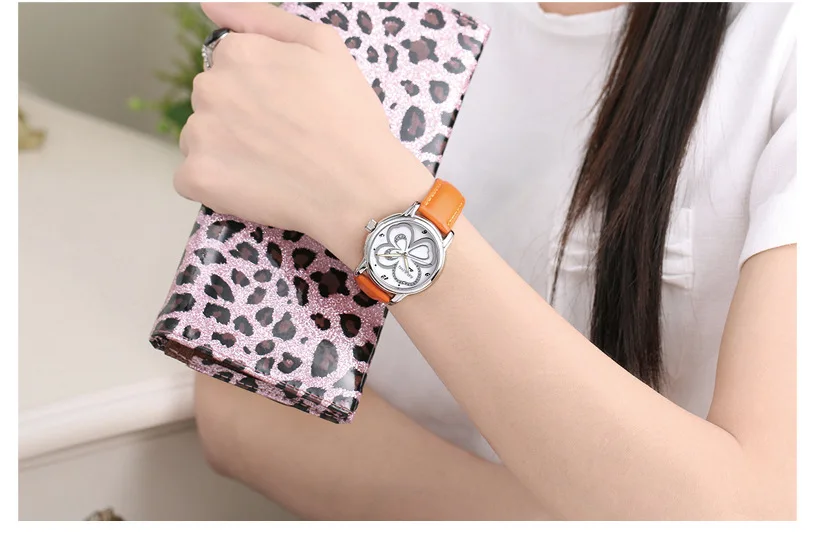 Женские кварцевые наручные часы с кристаллами из натуральной кожи|reloj brand|reloj