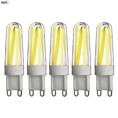 

IWHD 5pcs Dimmable 3W G9 LED Bulb 110V-220V G9 LED Bulb LED Bi-pin Corn Lights Cover High Bright Spotlight White Warm White