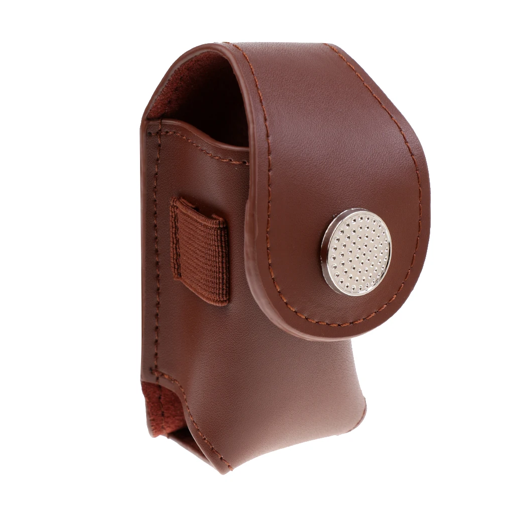 MagiDeal Mini Portable Leather Clip On Golf Ball Holder Pouch Tees Storage Bag | Спорт и развлечения