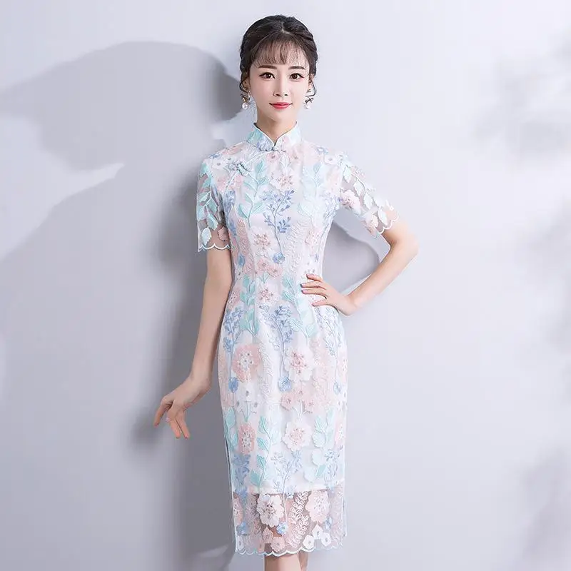 Свадебное платье Cheongsam, Восточное вечернее платье, китайское традиционное женское элегантное платье Qipao, сексуальное длинное платье в стиле ретро, размеры s, m, l, xl, XXL - Цвет: style 1