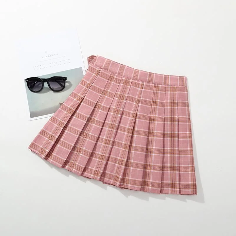 pink girls clothes От 2 до 14 лет Детская одежда для школьниц детская плиссированная клетчатая юбка одежда для малышей и подростков юбки трапециевидной формы для больших девочек JW3599 - Цвет: pink girls clothes