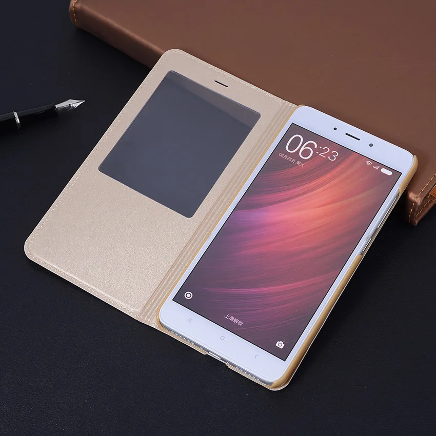Флип-чехол кожаный магнитный чехол для Xiaomi Redmi Note 4x Note 4 Pro X Prime Note4 Note4x xiomi xaomi Smart View Case Смарт чехол