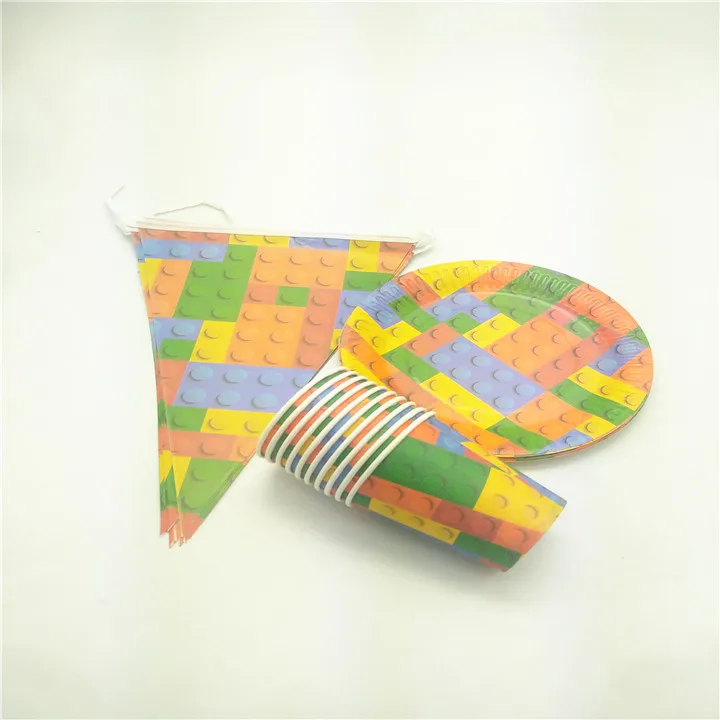 Одноразовые набор столовых приборов блоки лего тематические 21 шт./лот чашки