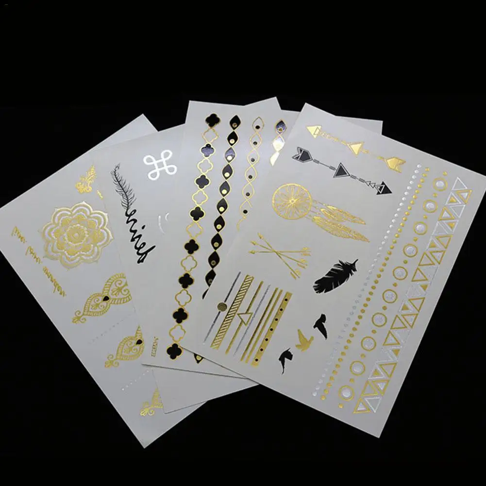 Body Art Sticker Metal Temporary Tattoo Hot Stamping Waterproof Fake &amp Make Up For Women Girl | Красота и здоровье