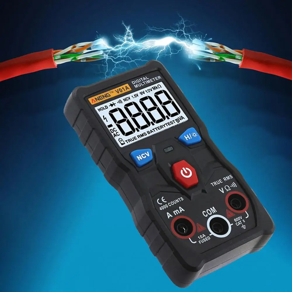 ANENG V01A Telt Digitale мультиметр тестер True RMS intelligente NCV AC/DC гаечный Stroom Ohm тестовый