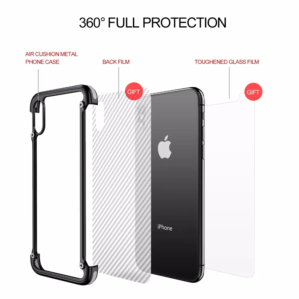 Oatsbasf водителя металлический корпус для IPhone X Дело личность В виде ракушки бампер