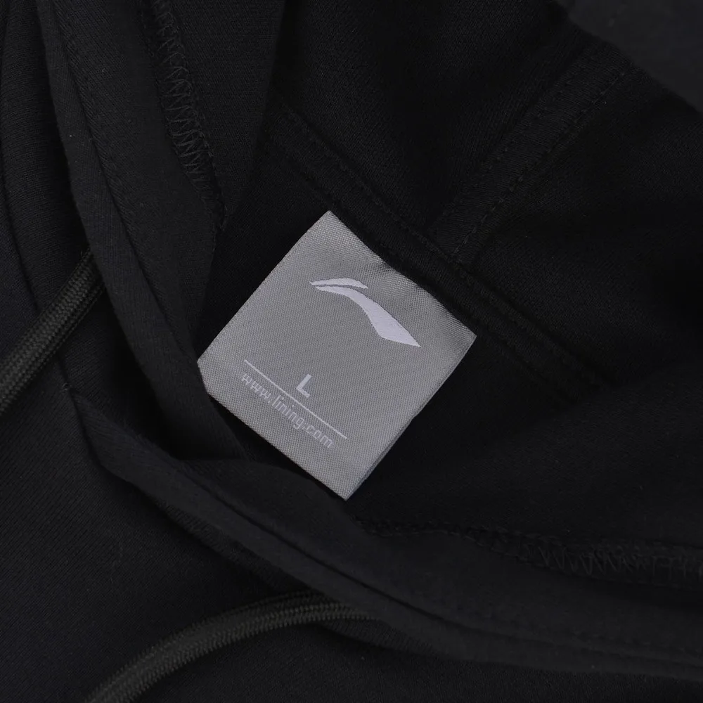 Li Ning Мужская трендовая толстовка с капюшоном принтом хлопок полиэстер спандекс