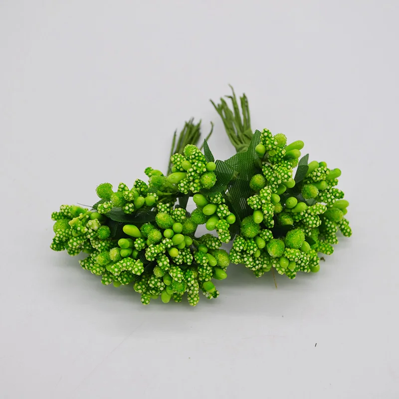 light green 24 шт., искусственная мини шелковица, тычинка, декоративная проволока для цветов, стебель для рукоделия, венки, листья для свадьбы, украшения для вечеринки - Цвет: light green