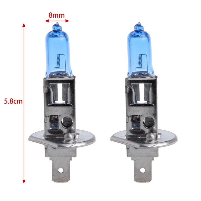 

1 Pair Car Headlight H1 Lamp Super White Car Halogen Bulb 100W Fog Light DC 12V
