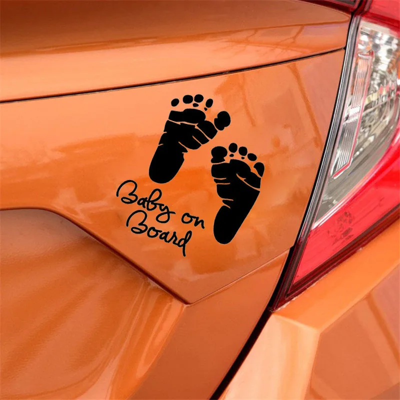 

YJZT 13.7cm*16cm Baby On Board Adornment With Vinyl Decals For Car Stickers Black/Silver C10-00011