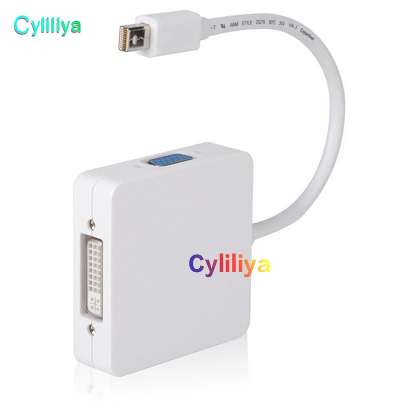 Универсальный адаптер 3 в 1 Mini DP Displayport Thunderbolt MDP Male to HDMI DVI VGA Female для MacBook Pro Retina MINI 11 13