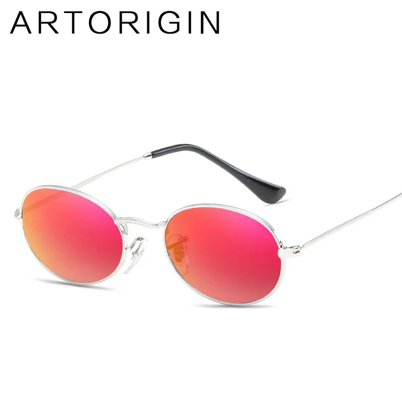 2018 Fashion Vintage Small Oval Sunglasses Women Metal Mirror Female Sun Glasses Red Gold Retro Ladies Oculos Eyewear | Аксессуары для