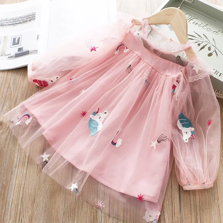 Princess Dress Baby Girl's Unicorn Lace for Summer Clothes Cute Fashion Style Kid Lovely Wear Drop Shipping | Детская одежда и