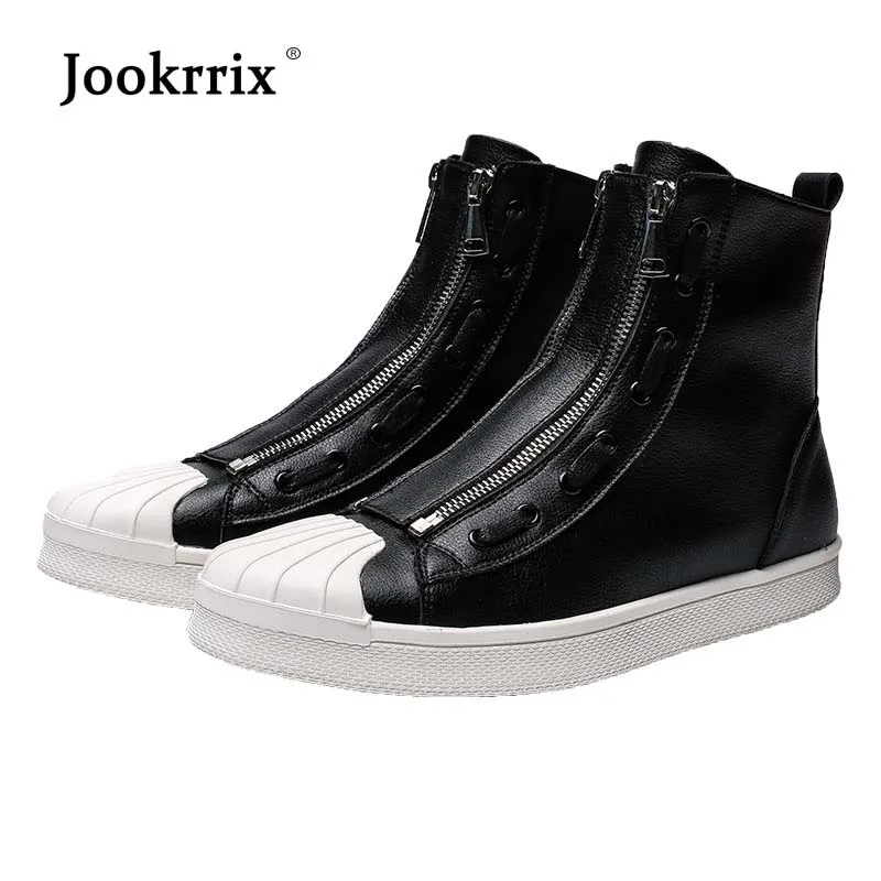 Jookrrix/новая обувь из натуральной кожи для мужчин брендовые высокие кроссовки