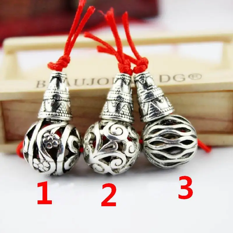 15 мм 10 компллот ./тибетский серебристый Круглый полый с головой Будды бусинами