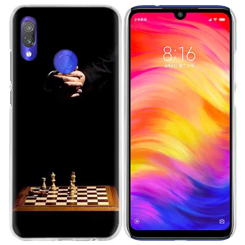 Черный и белый шахматный чехол для Xiaomi Redmi Note 7 K20 6 6A Pro Y3 7S 7A GO S2 5 mi Play A1 A2 8 lite Poco F1 жесткий чехол для телефона